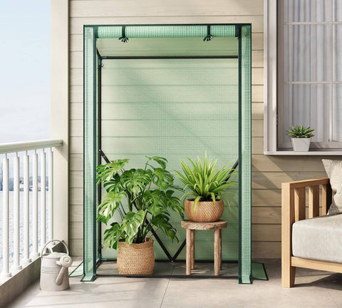 Rootz Foil Greenhouse - Plant Shelter - Weather Protection - UV Resistant - Steel & PE Tarpaulin - 100x50x150/132 cm