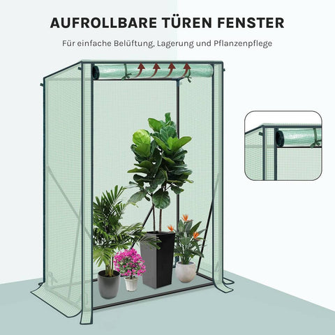 Rootz Foil Greenhouse - Plant Shelter - Weather Protection - UV Resistant - Steel & PE Tarpaulin - 100x50x150/132 cm