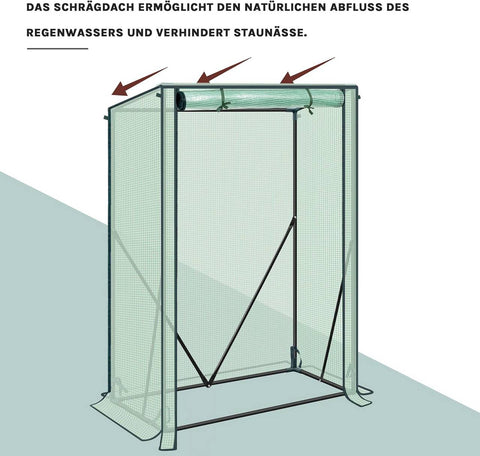 Rootz Foil Greenhouse - Plant Shelter - Weather Protection - UV Resistant - Steel & PE Tarpaulin - 100x50x150/132 cm
