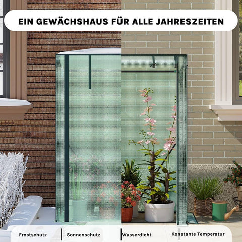 Rootz Foil Greenhouse - Plant Shelter - Weather Protection - UV Resistant - Steel & PE Tarpaulin - 100x50x150/132 cm