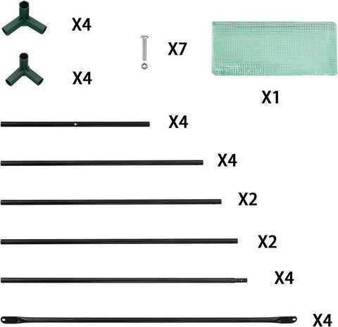 Rootz Foil Greenhouse - Plant Shelter - Weather Protection - UV Resistant - Steel & PE Tarpaulin - 100x50x150/132 cm