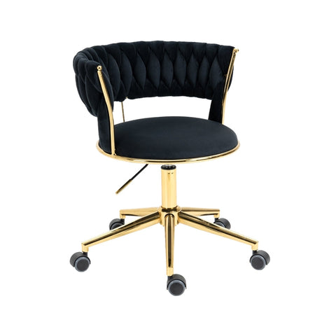 Rootz Swivel Office Chair - Velvet Chair - Ergonomic Chair - Luxury Design - 62cm x 62cm x 67-76.98cm