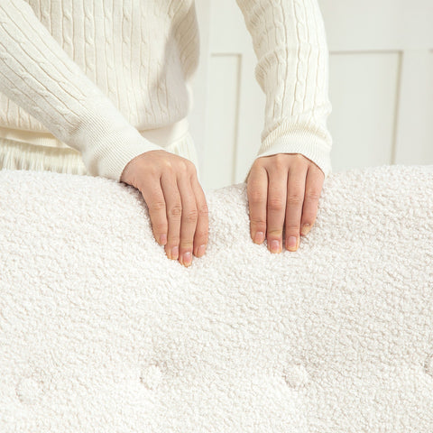 Rootz Rocking Chair - Cozy Seat - Comfortable Armchair - Thick Padding - 69W x 92D x 100H cm -  White