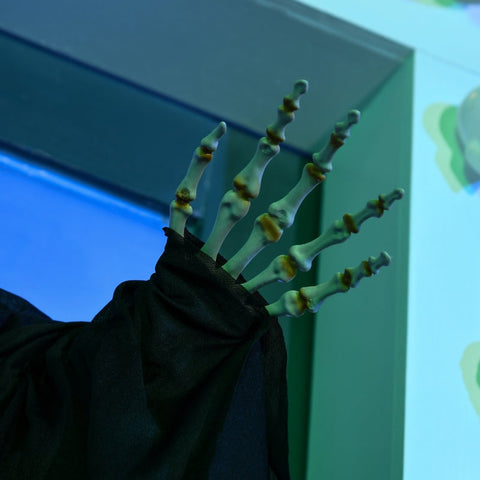 Rootz Halloween Decoration Skeleton Bride - LED Eyes - Howling Sound - Motion Sensor - Adjustable Arms - 60cm x 16cm x 100cm - Polyester, PE, Steel