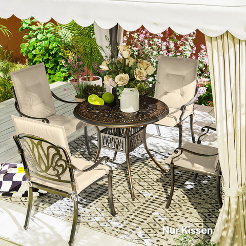 Rootz 4 Piece Set Seat Cushion - Chair Cushion - Stool Pillow - Maximum Comfort - 108cm x 50cm x 5cm - Indoor Outdoor Use - UV & Water-Resistant