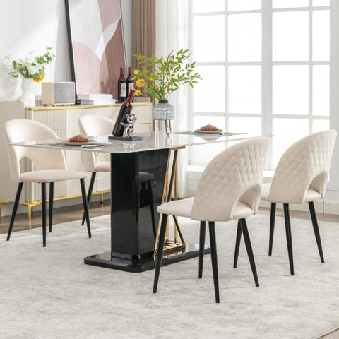 Rootz Velvet Dining Chairs - Elegant Dining Chairs - Sophisticated Seating - Comfort & Durability - 47L x 44W x 84H cm