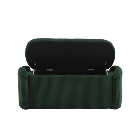 Rootz Storage Stool - Velvet Ottoman - Upholstered Bench - Spacious Storage - 112L x 41W x 42H cm
