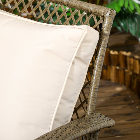 Rootz 4-Part Colonial Garden Sofa Set - Outdoor Furniture - Rattan Imitation - UV Resistant - 125x75x88cm Sofa, 70x75x88cm Armchair, 93x49x49cm Table