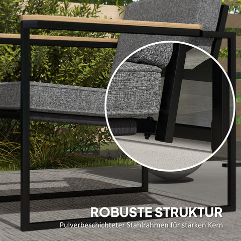 Rootz Garden Furniture Set - Patio Set - Outdoor Sofa Set - Weatherproof - 126cm x 72cm x 69.5cm (Loveseat), Grey and Brown