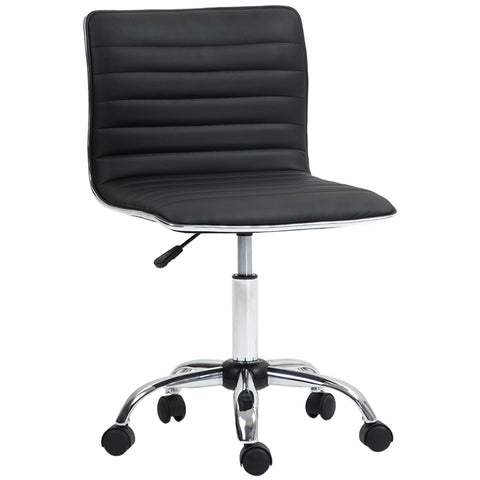 Rootz Height Adjustable Salon Chair - Swivel Chair - Office Chair - Ultimate Comfort - 48 x 52 x 78-90 cm - Black - Faux Leather