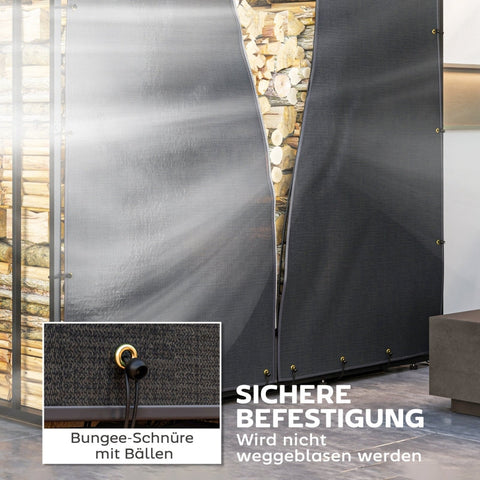 Rootz Firewood Rack Cover Set - Firewood Holder - Protective Cover - 600D Oxford Polyester - Weatherproof - 176cm x 175cm x 163cm