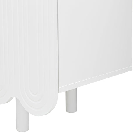 Rootz White Sideboard - Elegant Storage Unit - Modern Buffet - Quiet Operation - 120x37.5x80.8 cm