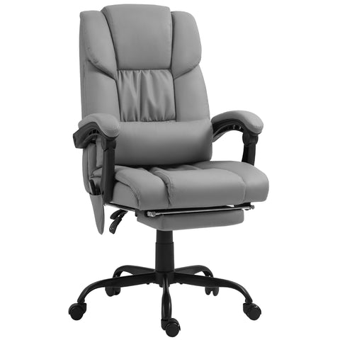 Rootz Ergonomic Massage Chair - Reclining Office Chair - Heated Lounge Chair - Wired Remote - 66cm x 75cm x 112-122cm
