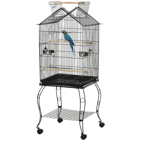 Rootz Bird Cage on Stand - Aviary - Bird House - Portable & Easy Cleaning - 50 x 58 x 137/145 cm