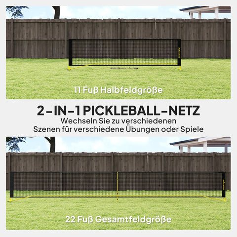Rootz Pickleball Net Set - Portable - Metal Frame - Stable Network - 670cm x 60cm x 92cm - Includes Carry Bag