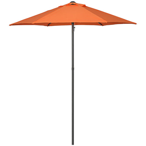 Rootz Parasol Ø196 cm - Hexagonal Balcony Screen - Sunshade - Aluminum Frame - Easy Open - Perfect for Garden & Beach Use - Orange