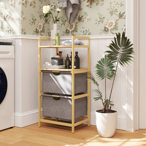 Rootz Bamboo Laundry Rack - Clothes Organizer - Storage Solution - Space Saving - 44W x 34D x 96H cm