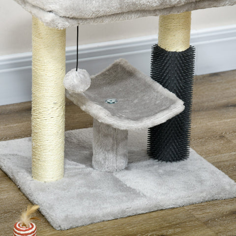 Rootz Cat Tree Scratching Post - Play Tower - Cat Activity Center - Sisal Trunk - 48cm High - Grey