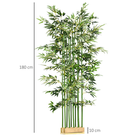 Rootz Artificial Bamboo Plant - Decorative Plant - Faux Plant - Real Look - Easy Care - 180cm High - Pot: 35L x 10W x 10H cm