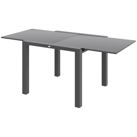 Rootz Expandable Garden Table - Outdoor Table - Aluminum Dining Table - Seats 6 - 80/160L x 80B x 75H cm - Anthracite Gray