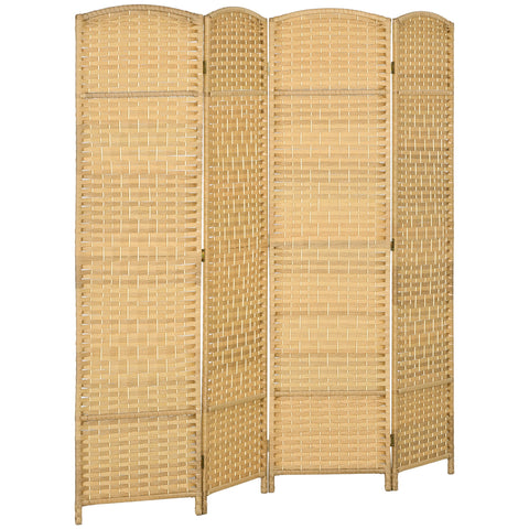Rootz 4 Panel Paravent - Room Divider - Privacy Screen - No Assembly Needed - 180 x 1.7 x 180 cm Pine Wood