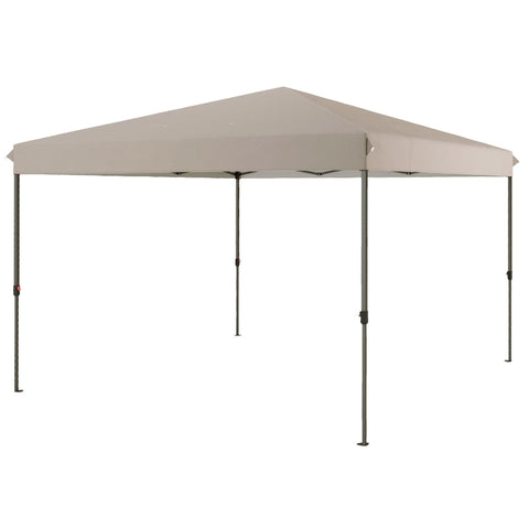 Rootz Folding Gazebo - Easy To Set Up - 1-button System - Wheeled Bag - Height Adjustable - Metal Frame - Steel - Oxford Polyester - Beige - 3.6 X 3.6m