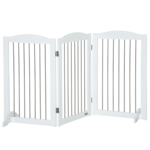 Rootz Folding Dog Barrier - Pet Gate - Adjustable Dog Fence - Durable MDF - 154cm x 30cm x 80cm - White