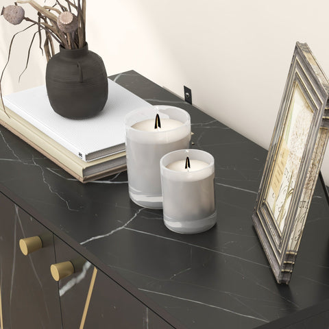 Rootz Storage Buffet - Sideboard - Console Table - Adjustable Shelves - 76cm x 35cm x 77cm - Black