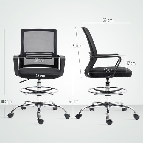 Rootz Office Chair - Swivel Chair - Rotatable Desk Chair - Adjustable & Rollable - 58cm x 58cm x 103-123cm