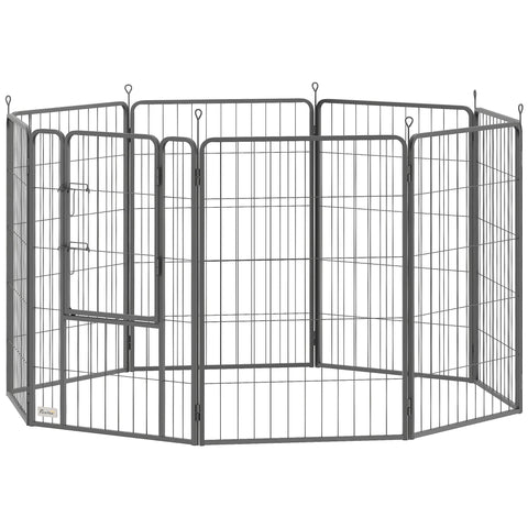Rootz Puppy Runpon 8-Corner Puppy Playpen - Pet Enclosure - Dog Pen - Adjustable Design - 136x136x100cm / 204x68x100cm