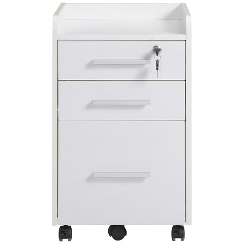 Rootz Office Storage Container - Office Organizer - Mobile File Cabinet - Lockable Drawer, Easy Mobility - 39.2cm x 40cm x 65.4cm