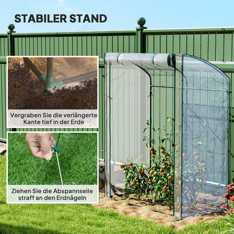Rootz Greenhouse with Door - Arched Roof Garden Crate - Plant Protector - Weather-resistant - 128cm x 70cm x 170cm