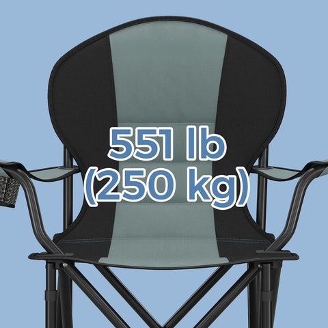 Rootz Foldable Beach Chair - Camping Chair - Portable Seat - Supports 250 kg - 55cm x 90cm x 102cm