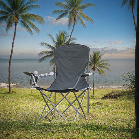Rootz 2 Piece Set Camping Chair - Fishing Chair - Portable Chair - Supports 150kg - 54cm x 86cm x 97cm