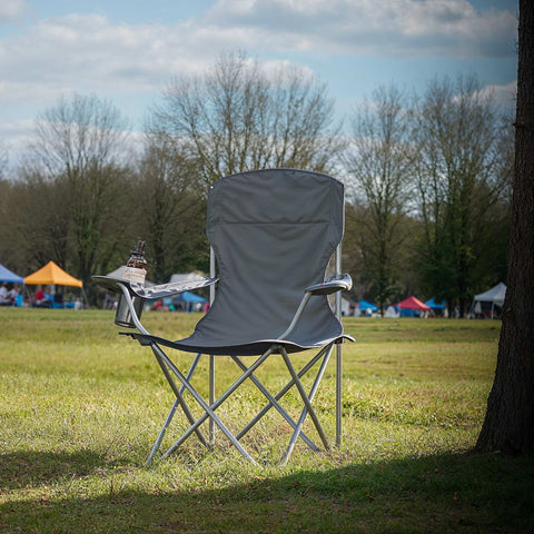 Rootz 2 Piece Set Camping Chair - Fishing Chair - Portable Chair - Supports 150kg - 54cm x 86cm x 97cm