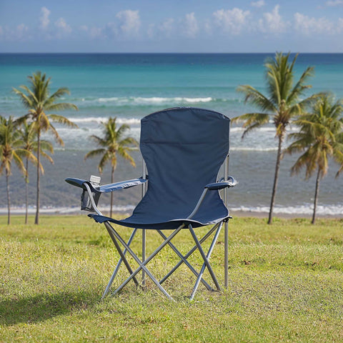 Rootz 2 Piece Set Camping Chair - Fishing Chair - Portable Seats - Supports Up to 150kg - 54cm x 86cm x 97cm