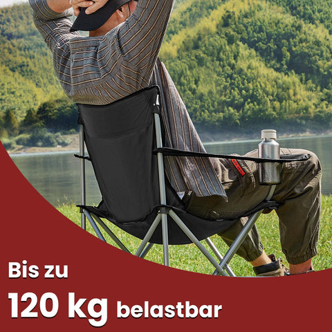 Rootz 2 Piece Camping Chair Set - Outdoor Folding Chairs - Portable Armchair - Lightweight Comfort - 84 x 52 x 81cm