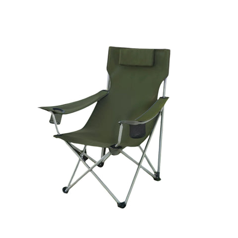 Rootz Foldable Camping Chair - Folding Chair with Armrests - Headrest - Lightweight Design 81cm x 70cm x 91cm