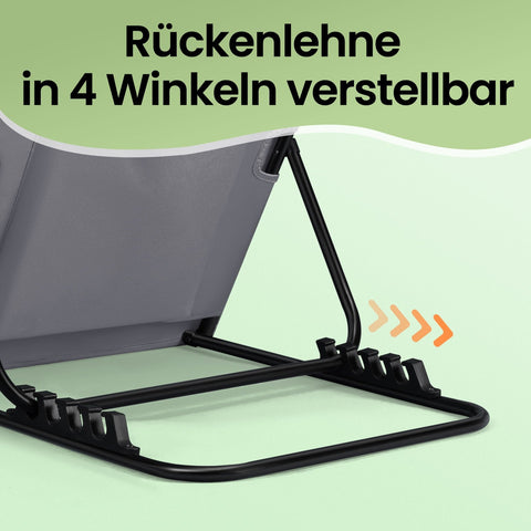 Rootz 2 Piece Set Beach Chair - Camping Chair - Sun Lounger - Durable - Galvanized Steel, Oxford Fabric - 158cm x 55cm Foldable 57cm x 7cm x 56cm