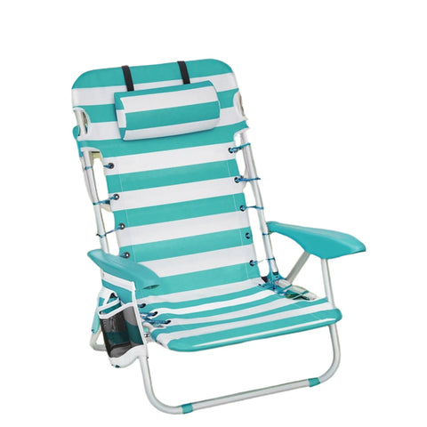 Rootz Beach Chair - Camping Chair - Foldable Chair - High Back Comfort - 68cm x 63cm x 75cm