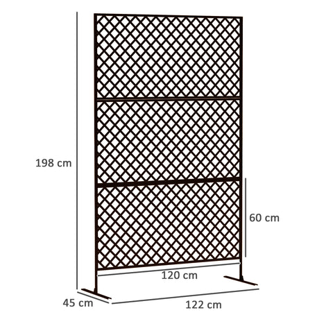 Rootz Outdoor Area Divider - Metal Wall Screen - Privacy Screen - Enhances Spaces - 122cm x 45cm x 198cm