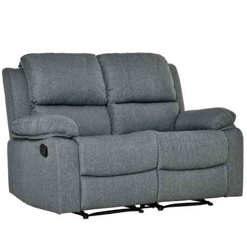 Rootz Dubbele Bank - Ligstoel - Fauteuil - Schuim met hoge dichtheid - Onafhankelijke rugleuningen - Zijbediening - Grijs polyester - L141,5 x B95 x H94,5 cm (zittend) / D157,5 x B141,5 x H75 cm (liggend)