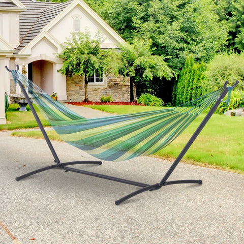 Rootz Hammock Frame - Hammock Stand With Hooks - Universal Hammock - Garden - Camping - Picnic - Black - 280 x 120 x 110 cm