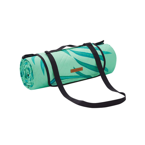 Rootz Picnic Blanket - Outdoor Mat - Portable Beach Blanket - Waterproof - Lightweight - Easy to Clean - 200cm x 200cm - Green with Tropical Fern