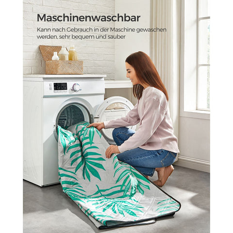 Rootz Picnic Blanket - Outdoor Mat - Beach Rug - Waterproof - Lightweight - Portable - 200cm x 200cm - Gray with Tropical Fern