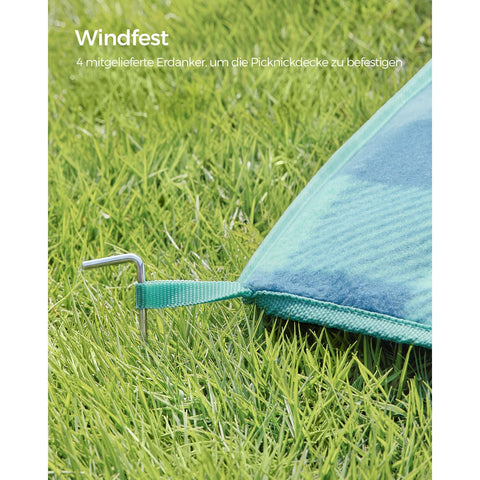 Rootz Picnic Blanket - Outdoor Mat - Waterproof - Portable - 200cm x 200cm - Velvet Surface - Aluminum Coating - Foam Padding