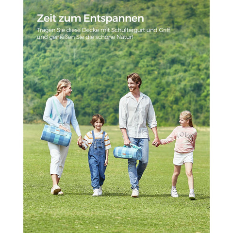 Rootz Picnic Blanket - Outdoor Mat - Waterproof - Portable - 200cm x 200cm - Velvet Surface - Aluminum Coating - Foam Padding