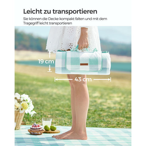 Rootz Picnic Blanket - Outdoor Mat - Waterproof - Velvet Surface - 200cm x 200cm - Foam Padding - Aluminum Coating