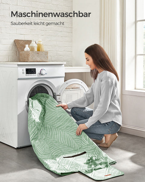 Rootz Picknickkleed - Buitenmat - Strandkleed - Waterdicht - Lichtgewicht - Draagbaar - Mintgroen met Tropische Varen - 300cm x 200cm - 42cm x 19cm x 19cm