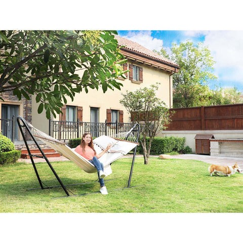 Rootz Hammock Set - Floating Bed - Outdoor Swing - Durable Cotton Blend - 210cm x 150cm Lying Surface - 300kg Capacity - Relaxation Redefined